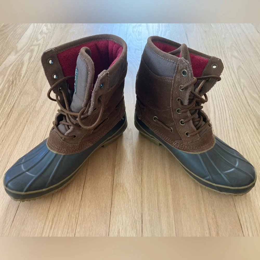 GH Bass Brown Duck Boots Red Lining Outdoors Hiking Waterproof Cabincore Camping